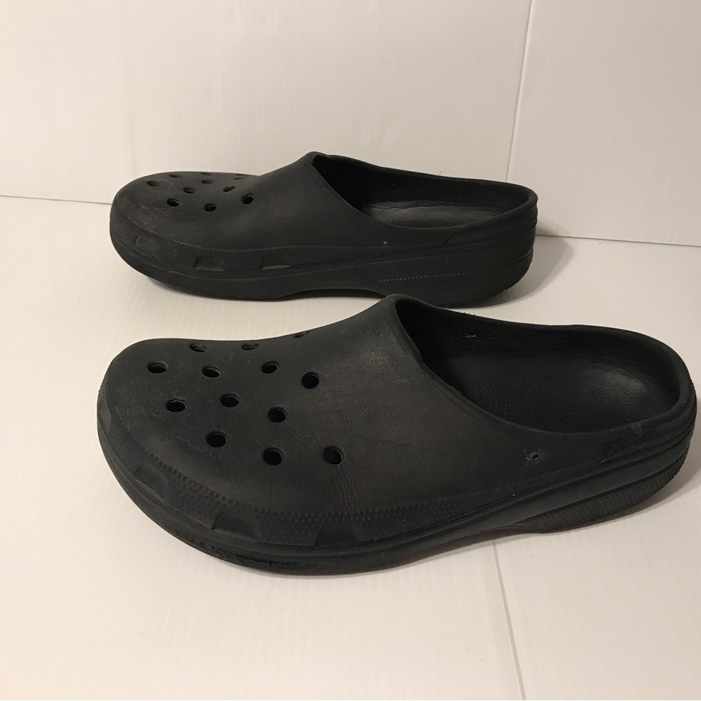 Crocs black rubber slip on clogs shoes size 13